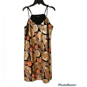 New Jealous Tomato Sequin Mini Dress Cocktail Party Black Gold Orange Size S